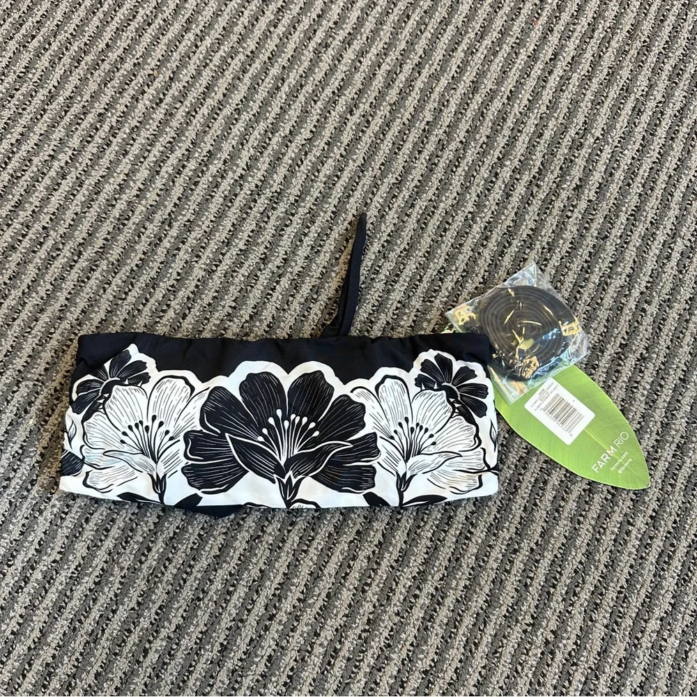 Set - Farm Rio Flower Leopards Bandeau Bikini Top & Bottom - Picture 4 of 9